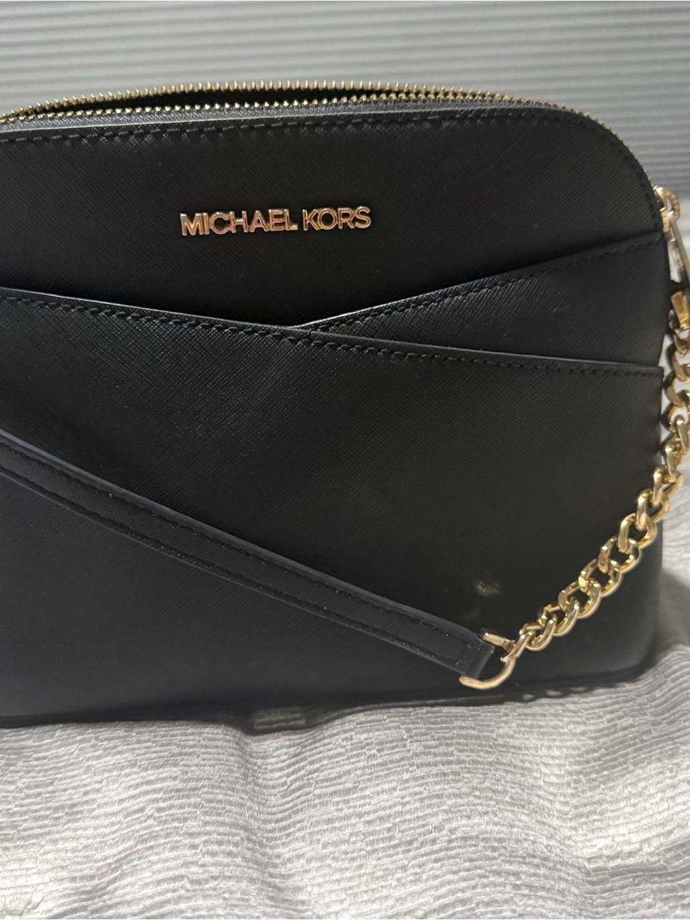 Michael Kors Black Crossbody Bag with Gold Hardware